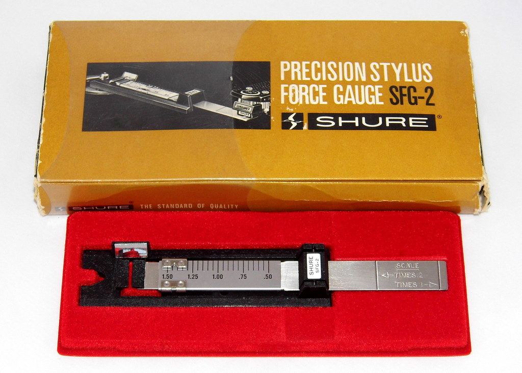 Vintage Shure SFG-2 precision stylus force gauge in its box