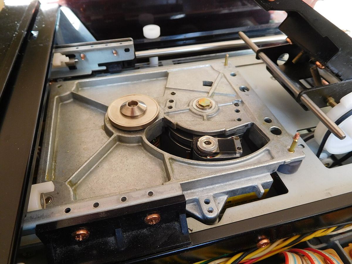Philips CDM1 CD transport mechanism inside a Marantz CD player
